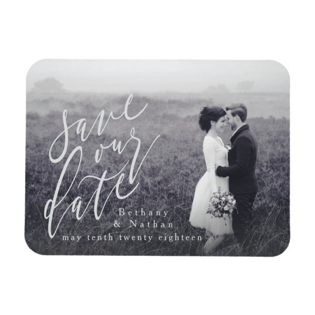 SCRIPT SAVE OUR DATE MAGNET (Horizontal)