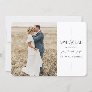 Script Save The Date Photo Card Minimal Wedding