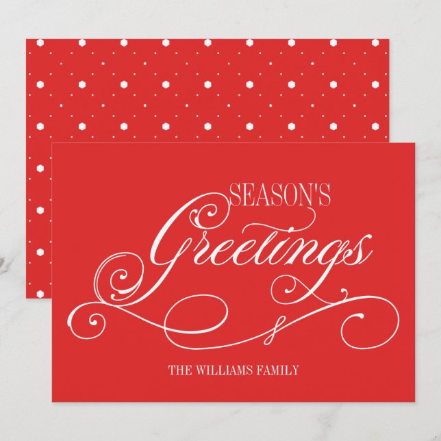 Script Season's Greetings Holiday Card (Front/Back)