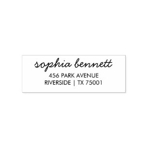 Script Self Address Rubber Stamp Stamps