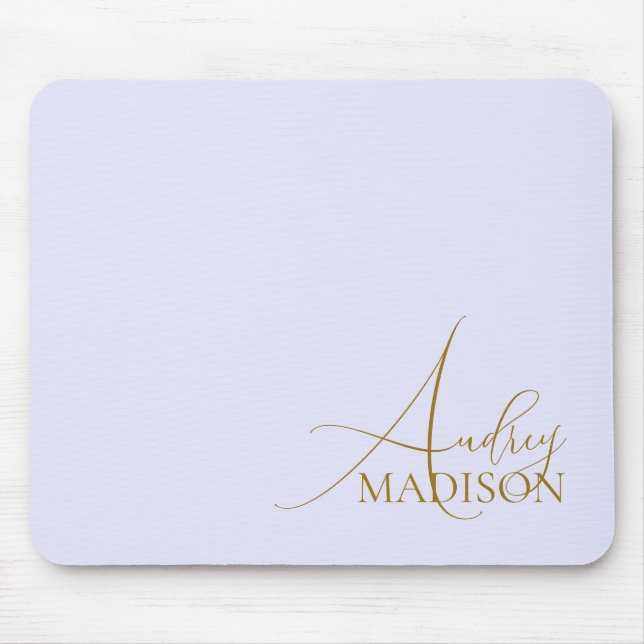 Script Serif Name Purple Lavender Mouse Mat (Front)