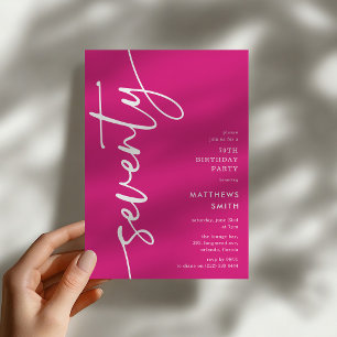 Script Seventy' 70th Birthday Invitation