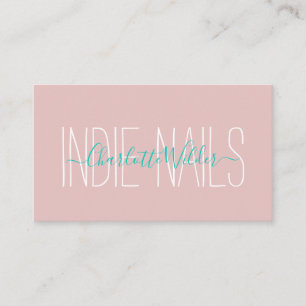 Script Signature Calligraphy Nail Salon Tech Blush Business Card