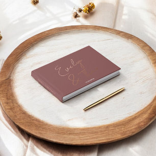 Script Signature Elegant Blush Wedding Guest Book