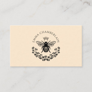 Script Signature Personalised Bee Floral  Calling Card