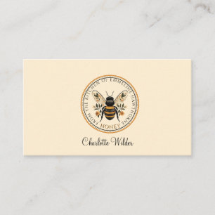 Script Signature Personalized Bee Floral Calling Card