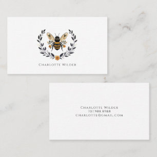 Script Signature Personalized Bee Floral Calling Card