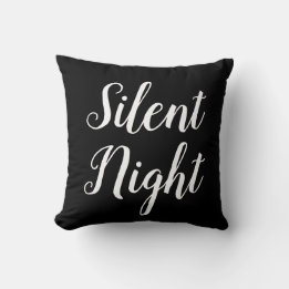 script SILENT NIGHT - typography Cushion