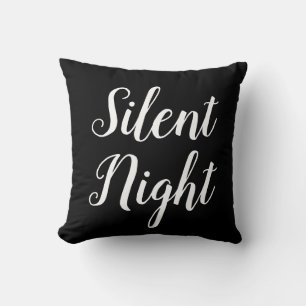 script SILENT NIGHT - typography Cushion