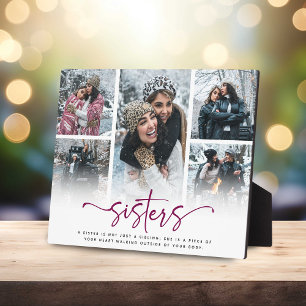 Script Sisters 5 Photo Collage Keepsake Gift Plaque
