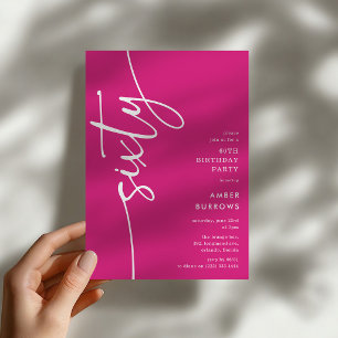 Script Sixty' 60th Birthday Invitation