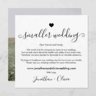 Script Smaller Wedding Downsize Photo Wedding Announcement