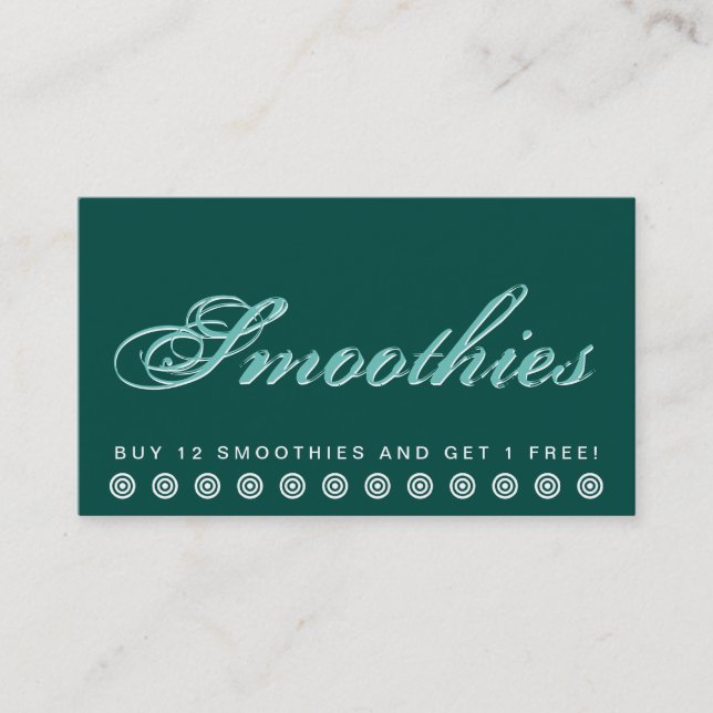 script SMOOTHIES customer loyalty card (Front)