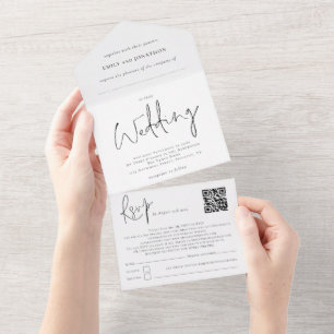 Script Space for Guest Name Individual Addresses All In One Invitation