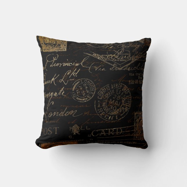 Script & Stamps Cushion (Front)