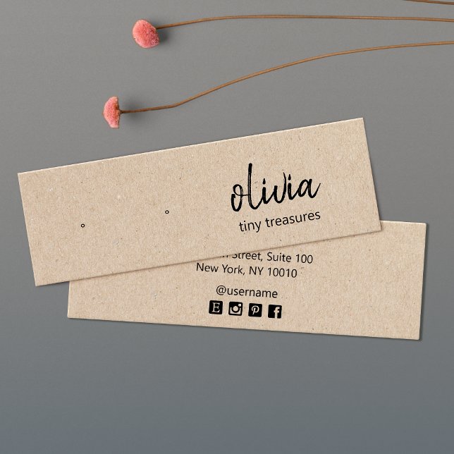 Script Stud Earring  Tan Kraft Display Card (Creator Uploaded)