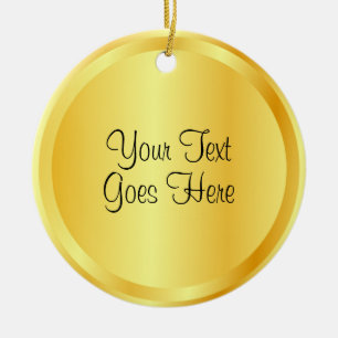 Script Template Faux Gold Metallic Look Elegant Ceramic Tree Decoration