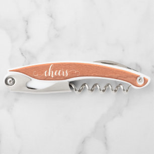Script Terra Cotta Corkscrew Bottle Opener