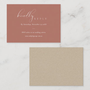 Script Terracotta Online Wedding Website RSVP Enclosure Card