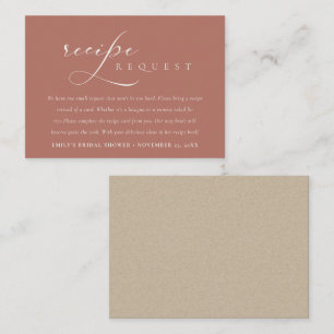 Script Terracotta Recipe Request Bridal Shower Enclosure Card