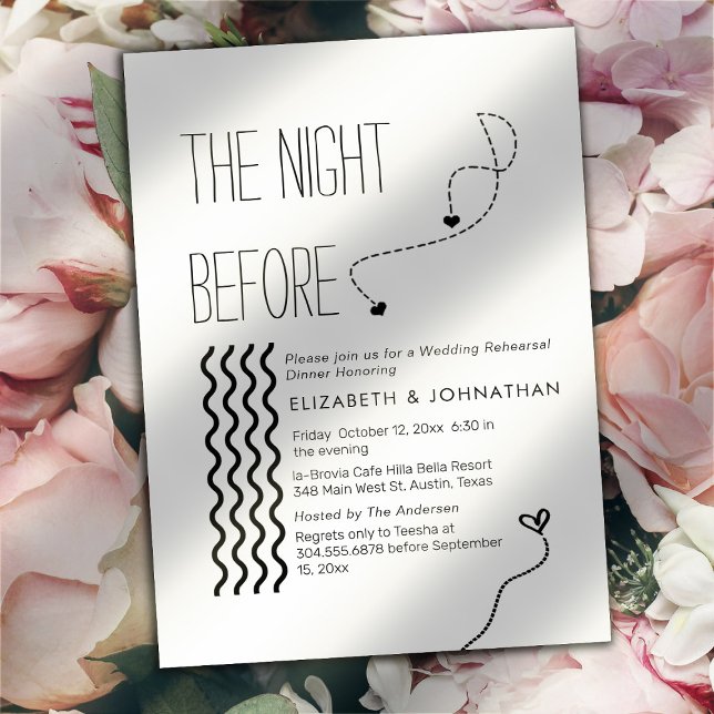Script Text Minimal The Night Before Invitation (Creator Uploaded)