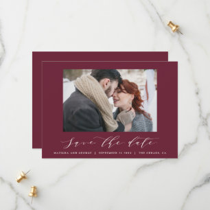 Script text photo elegant modern wedding save the date