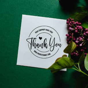 Script Thank You, Custom Business and Site,   Rubber Stamp