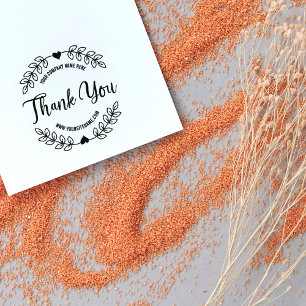 Script Thank You, Custom Business and Site,  Rubber Stamp