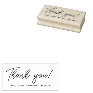 Script Thank You Name Rubber Stamp
