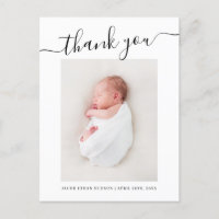 Script Thank you Photo Overlay Baby Birth Announce