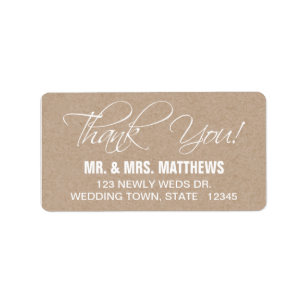 Script Thank You Wedding Address Label