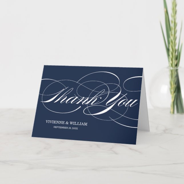 SCRIPT THANKS | WEDDING THANK YOU NOTE CARDS (Front)