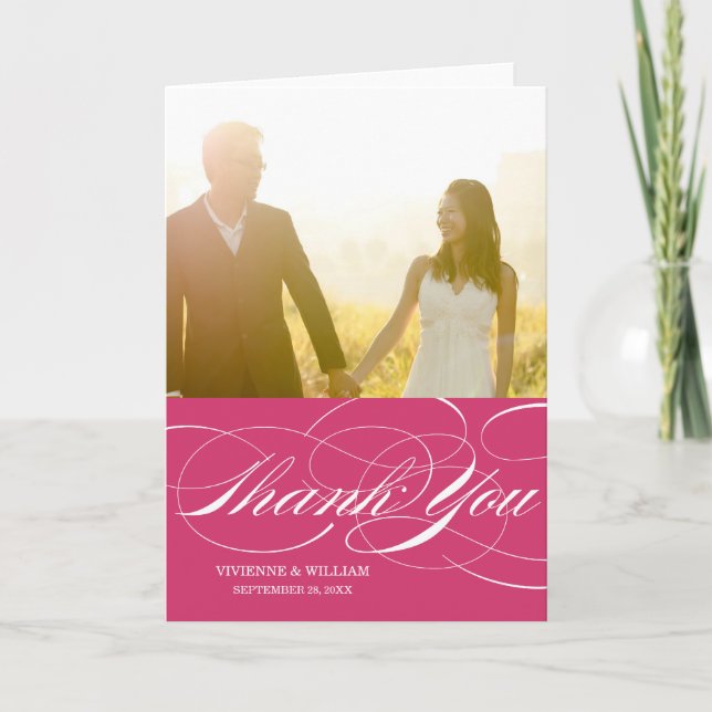 SCRIPT THANKS | WEDDING THANK YOU PHOTO CARD (Front)