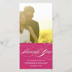 SCRIPT THANKS   WEDDING THANK YOU PHOTO CARD