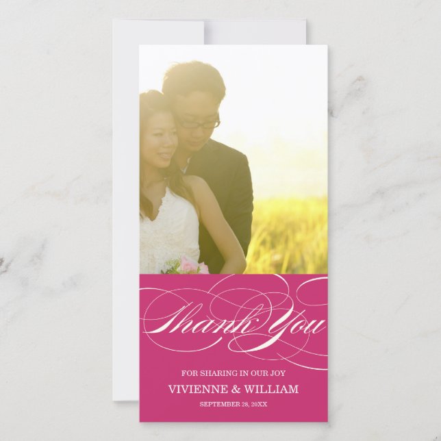 SCRIPT THANKS | WEDDING THANK YOU PHOTO CARD (Front)