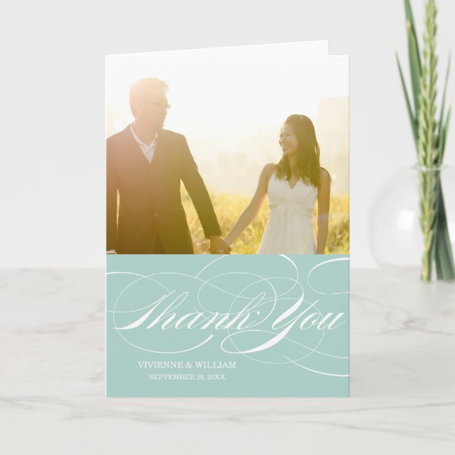 SCRIPT THANKS | WEDDING THANK YOU PHOTO CARD (Front)