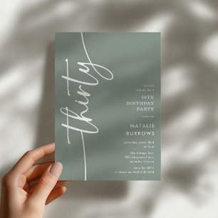 Script Thirty' 30th Birthday Invitation