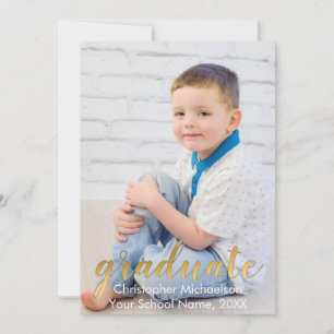 Script Two Photo Graduation Announcement