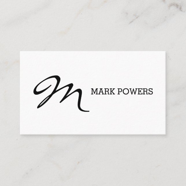 Script Type Monogram Appointment Card (Front)