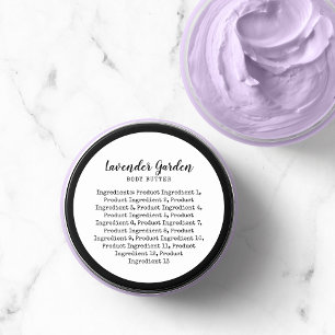 Script Typewriter Ingredients List Product Label