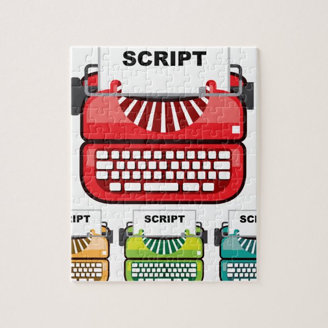 Script Typewriter Jigsaw Puzzle (Vertical)