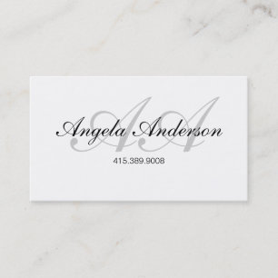 Script Typographic Name And Initials Business Card
