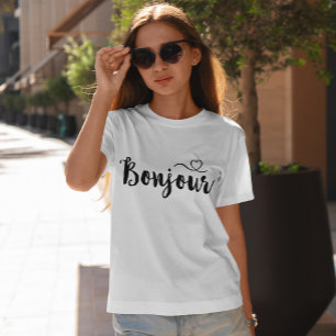 Script Typography - Bonjour T-Shirt