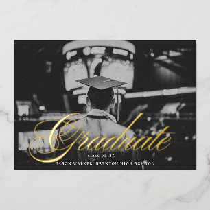 Script Typography Graduate Announcement Photo Card