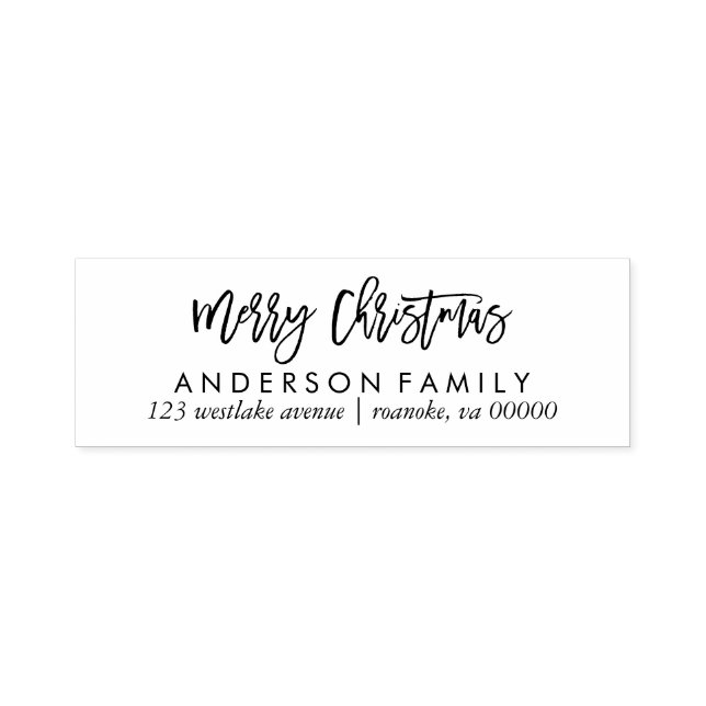 Script Typography Merry Christmas Self-inking Stamp (Design)