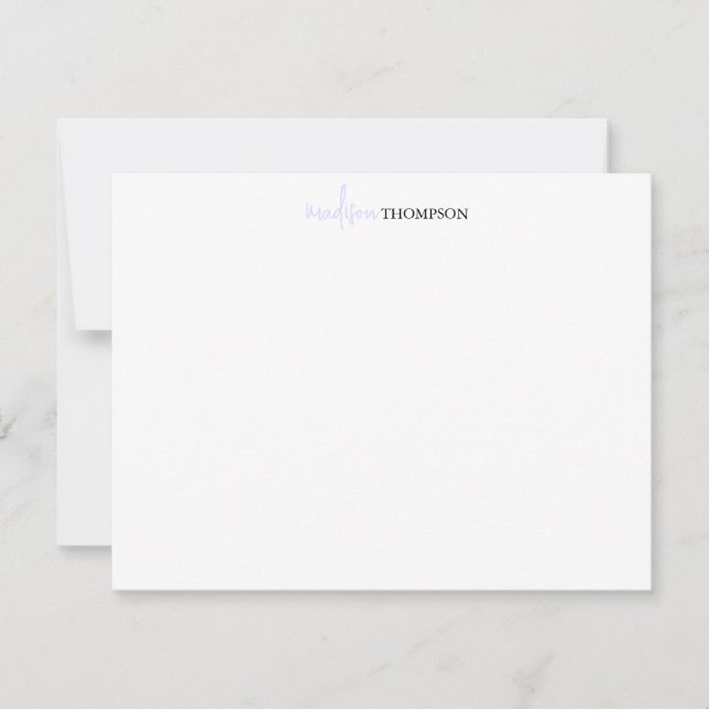 Script Typography Pale Lavender  Card (Front)