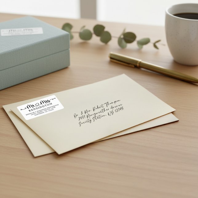 Script Typography Personalized Mr Mrs Wedding Label (Script Typography Personalized Mr Mrs Wedding Address Labels)