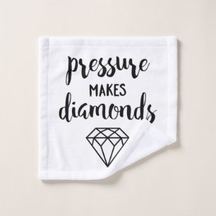 Script Typography "Pressure Makes Diamonds" Bath Towel Set