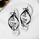 Script Typography "Team Bride" Flip Flops<br><div class="desc">Personalised Bridal party flip-flops featuring an stylish and trendy script typography. Customise with the bride and groom's monogram, wedding date, and bridesmaid's name for a one of a kind design! Looking for a custom colour? No problem! Just send your request to heartlockedstudio at gmail dot com and we'll get back...</div>