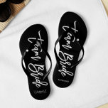 Script Typography "Team Bride" Flip Flops<br><div class="desc">Personalised Bridal party flip-flops featuring an stylish and trendy script typography. Customise with the bride and groom's monogram, wedding date, and bridesmaid's name for a one of a kind design! Looking for a custom colour? No problem! Just send your request to heartlockedstudio at gmail dot com and we'll get back...</div>